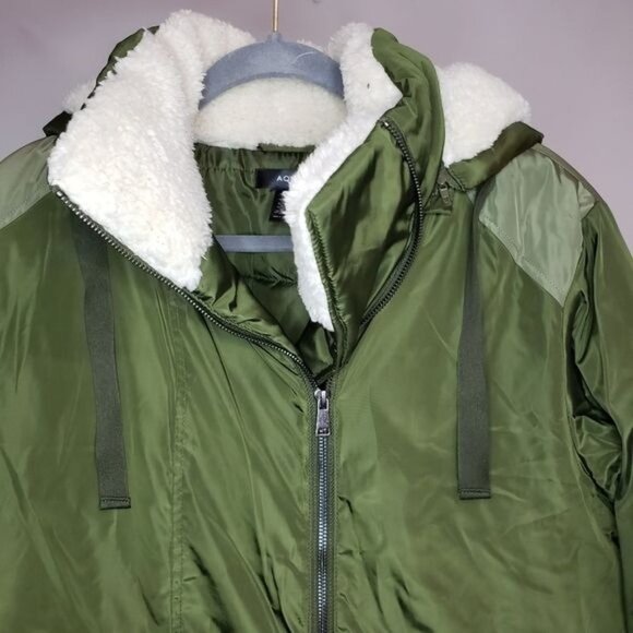 NWT‎ Aqua Puffer Coat Anorak Army Green Hooded Coat Size XS - Picture 8 of 13